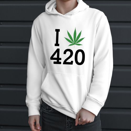 Sweatshirt With Print I Weed 420 HOOD906
