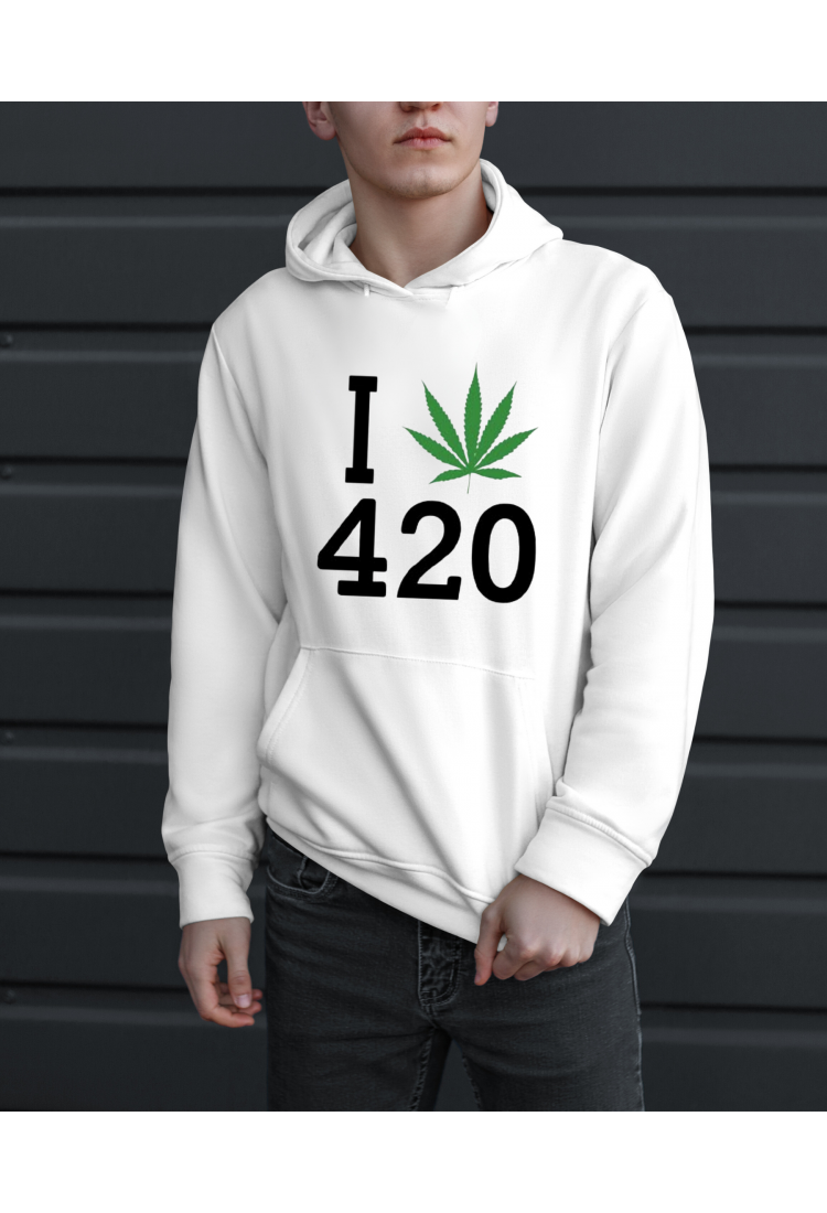Sweatshirt With Print I Weed 420 HOOD906