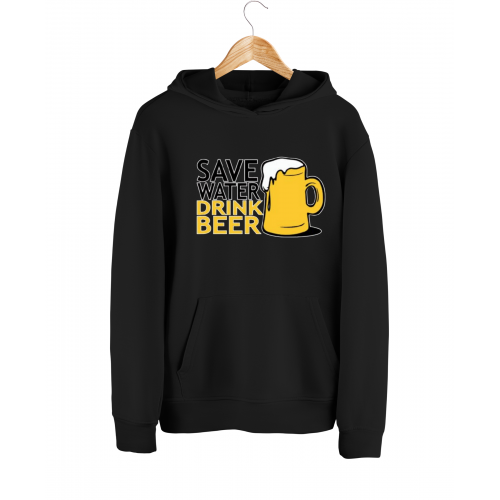 Sweatshirt With Print Save Water Drink Beer HOOD907