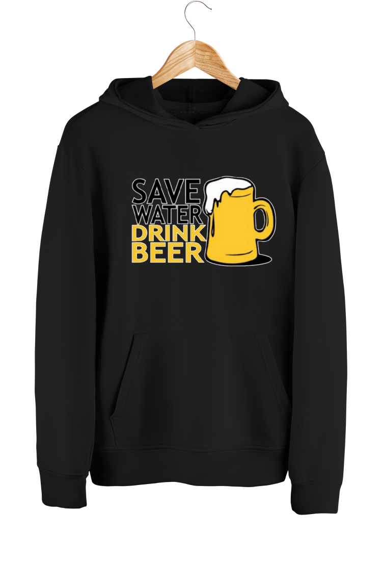 Sweatshirt With Print Save Water Drink Beer HOOD907