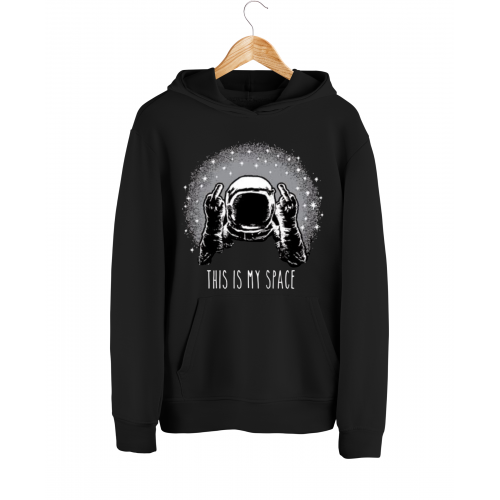 Sweatshirt With This Is My Space Print HOOD913