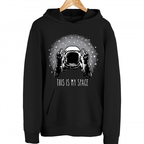 Sweatshirt With This Is My Space Print HOOD913