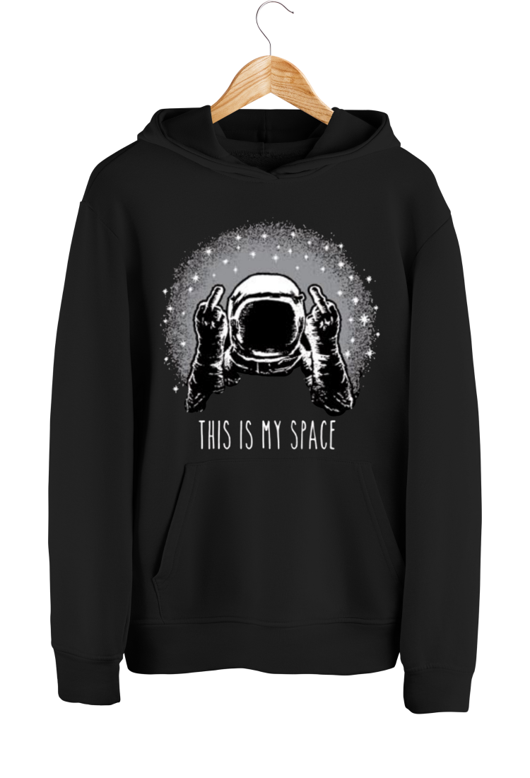 Sweatshirt With This Is My Space Print HOOD913