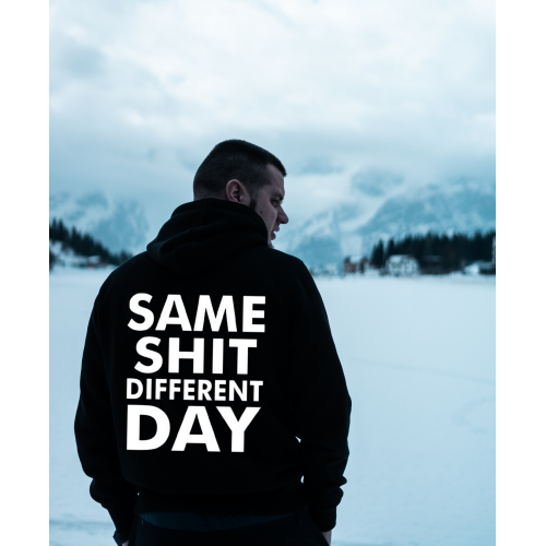 Sweatshirt With Same Shit Different Day Print HOOD914