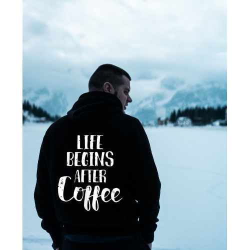 Sweatshirt With Print life Begins After Coffee HOOD915