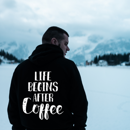 Sweatshirt With Print life Begins After Coffee HOOD915