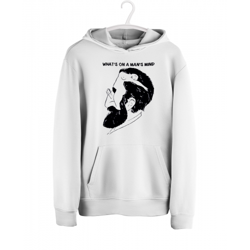 Sweatshirt With What's On A Man's Mind Print HOOD921