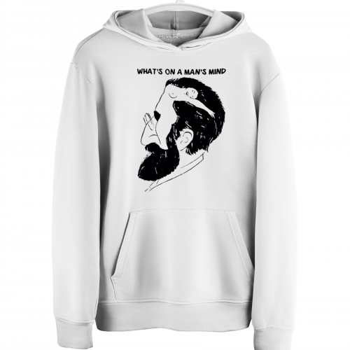 Sweatshirt With What's On A Man's Mind Print HOOD921