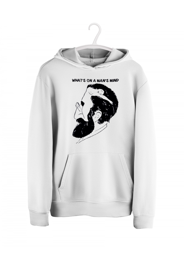 Sweatshirt With What's On A Man's Mind Print HOOD921