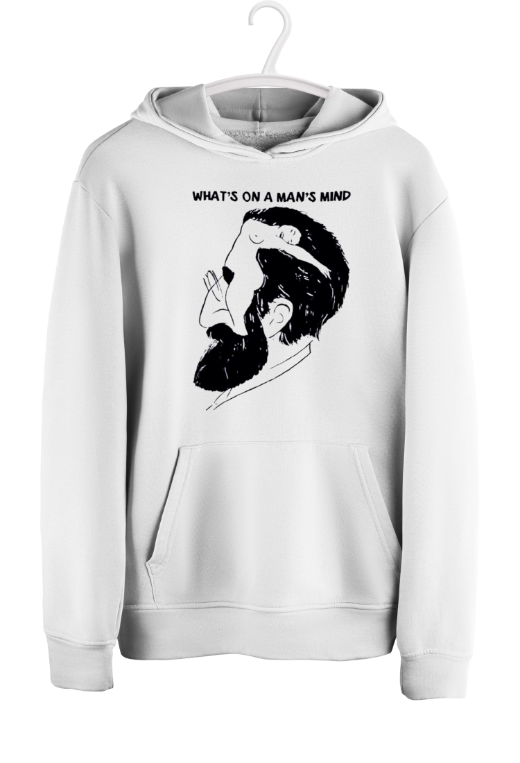 Sweatshirt With What's On A Man's Mind Print HOOD921