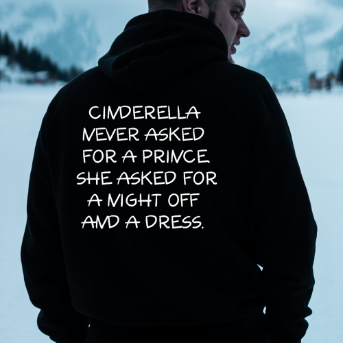 Sweatshirt With Cinderella Never Asked Print HOOD922