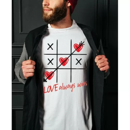 Ανδρική Κοντομάνικη Μπούζα Valentine's day Love Always Wins S5439M