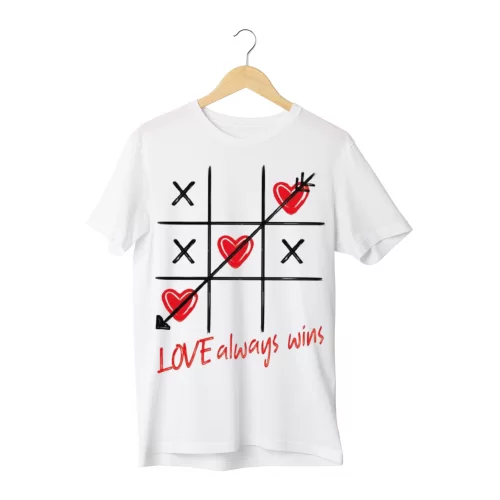 Ανδρική Κοντομάνικη Μπούζα Valentine's day Love Always Wins S5439M