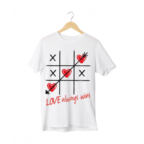 Γυναικεία Κοντομάνικη Μπούζα Valentine's day Love Always Wins S5439W