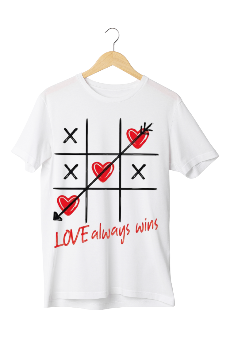 Γυναικεία Κοντομάνικη Μπούζα Valentine's day Love Always Wins S5439W