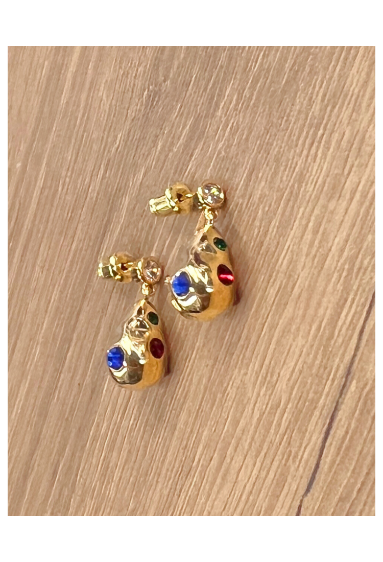 Dangle Earrings With Colored Stones WER318
