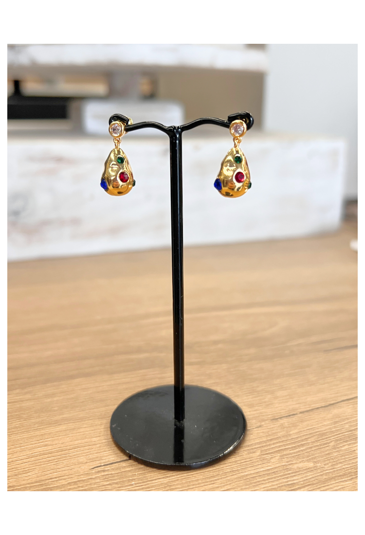 Dangle Earrings With Colored Stones WER318