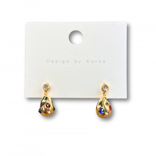 Dangle Earrings With Colored Stones WER318