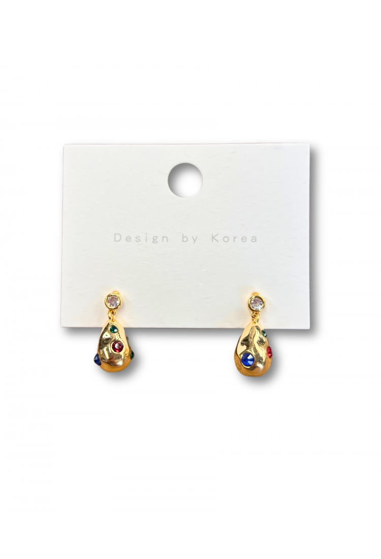 Dangle Earrings With Colored Stones WER318