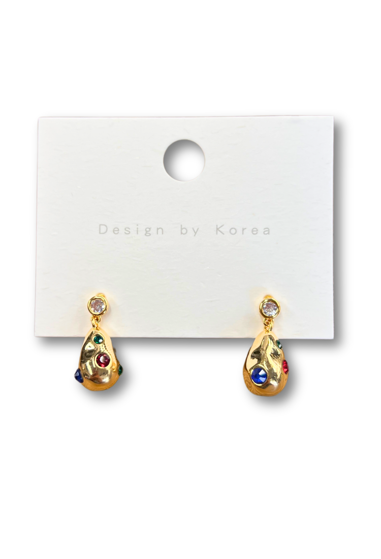 Dangle Earrings With Colored Stones WER318 Dangle Earrings With Colored Stones WER318