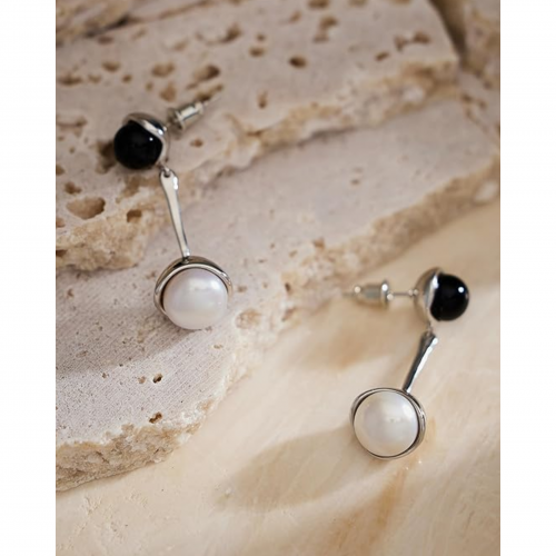 Drop Pearl Silver Earrings WER320