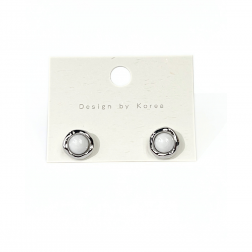 Stud Earrings With White Stone WER325