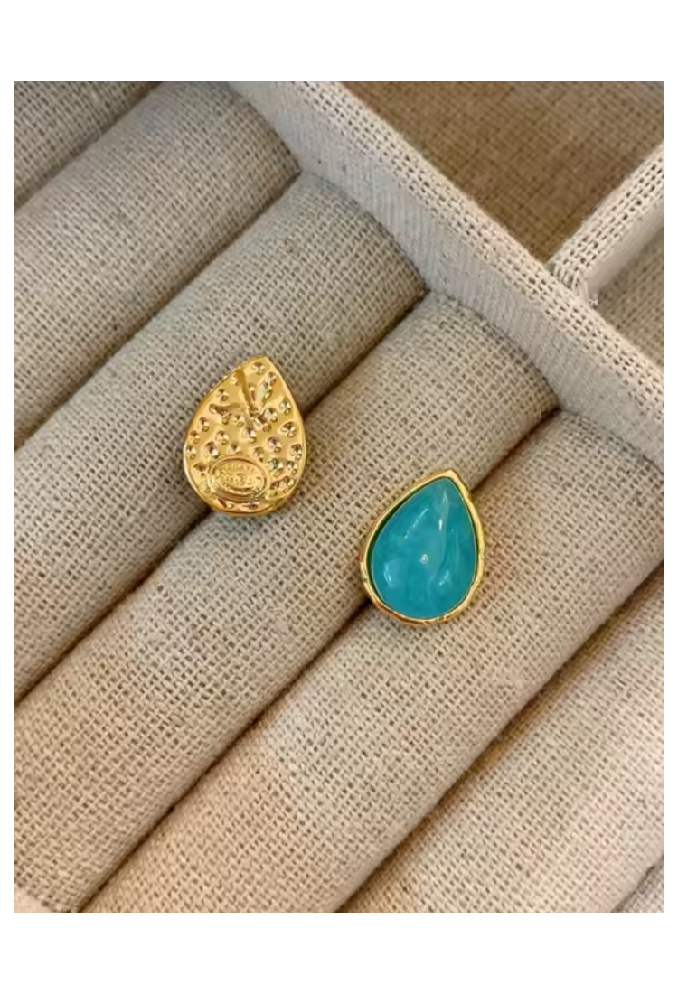 Turquoise Drop Stud Earrings WER329