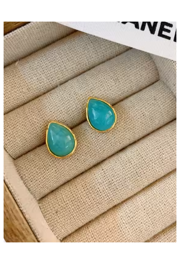 Turquoise Drop Stud Earrings WER329