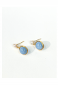 Earrings With Pearl And Aquamarine WER331