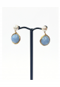 Earrings With Pearl And Aquamarine WER331 Earrings With Pearl And Aquamarine WER331