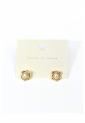 Earrings With Forged Frame And Pearl WER332