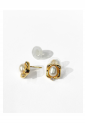 Earrings With Forged Frame And Pearl WER332