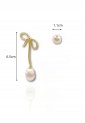 Asymmetrical Stud Earrings With Pearl WER334