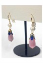 Rose Quartz and Pearl Drop Earrings WER337