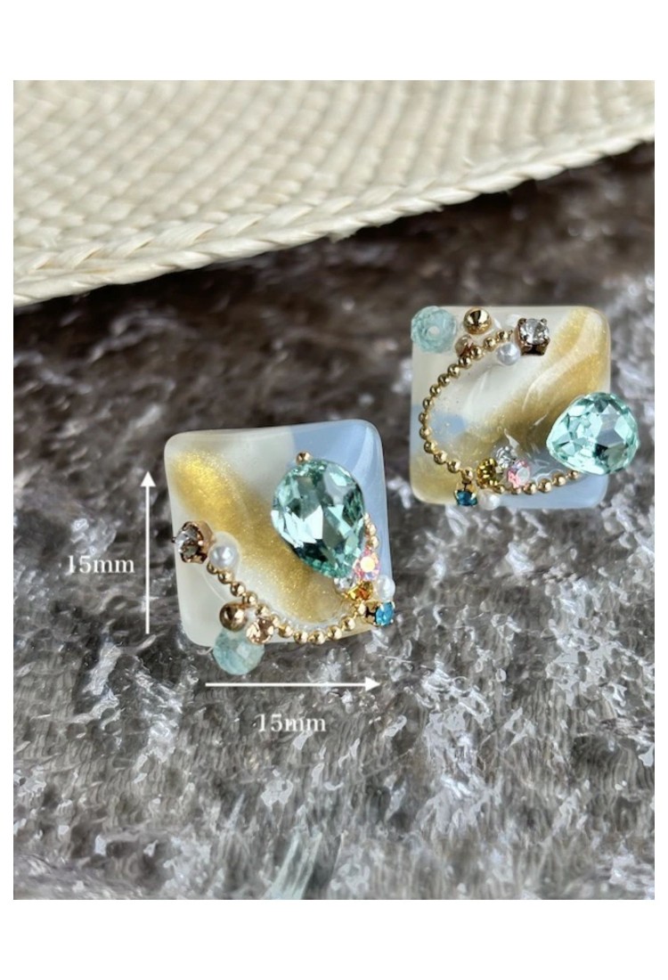 Handmade Resin Cube Earrings WER339