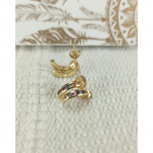 Hoop Earrings Studs With Zircon WER341