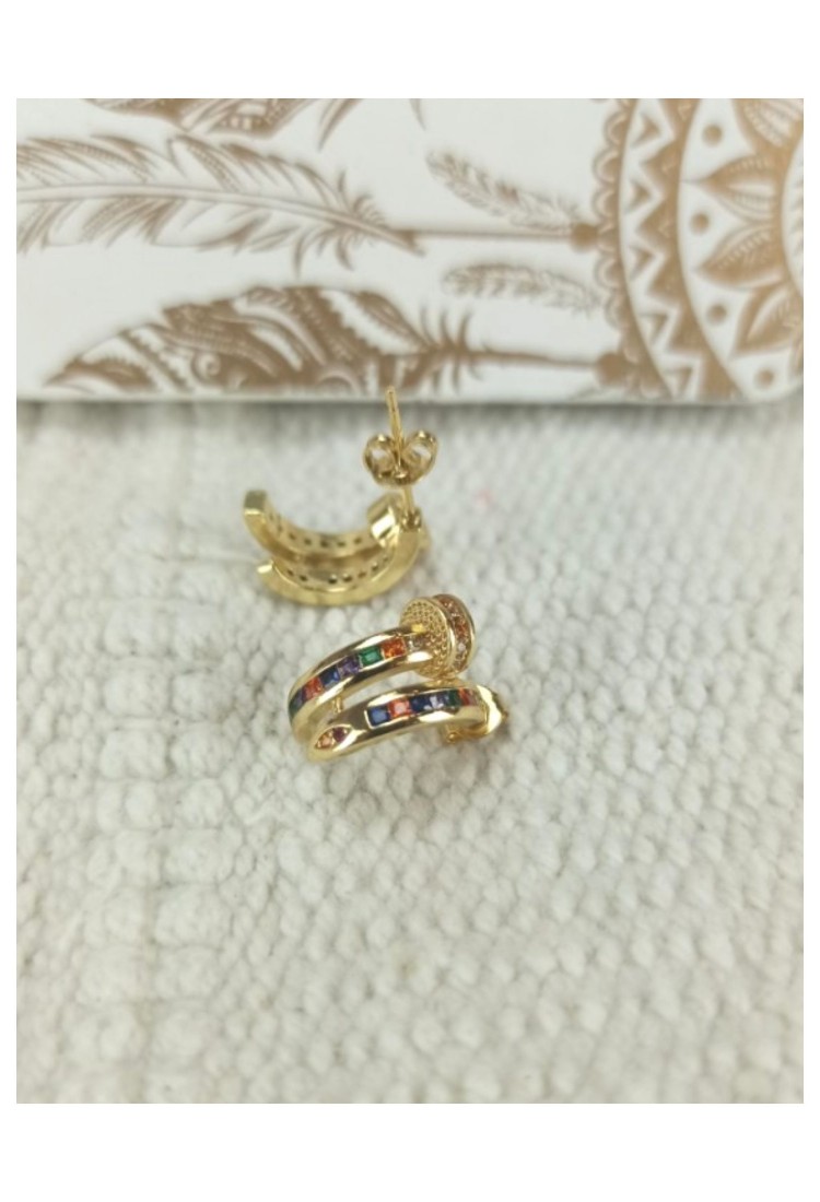 Hoop Earrings Studs With Zircon WER341