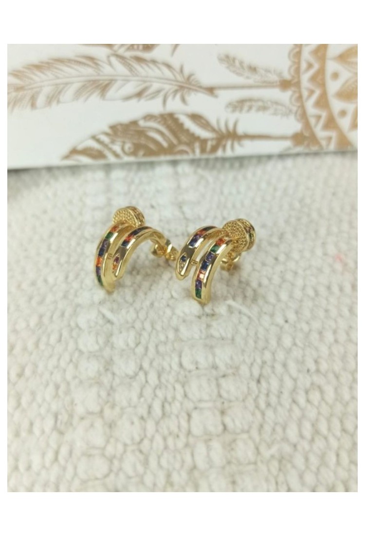 Hoop Earrings Studs With Zircon WER341