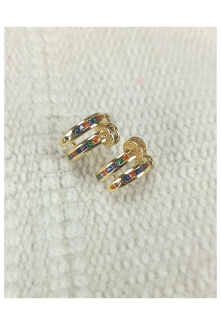 Hoop Earrings Studs With Zircon WER341