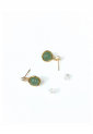 Earrings With Pearl And Green Jade WER342