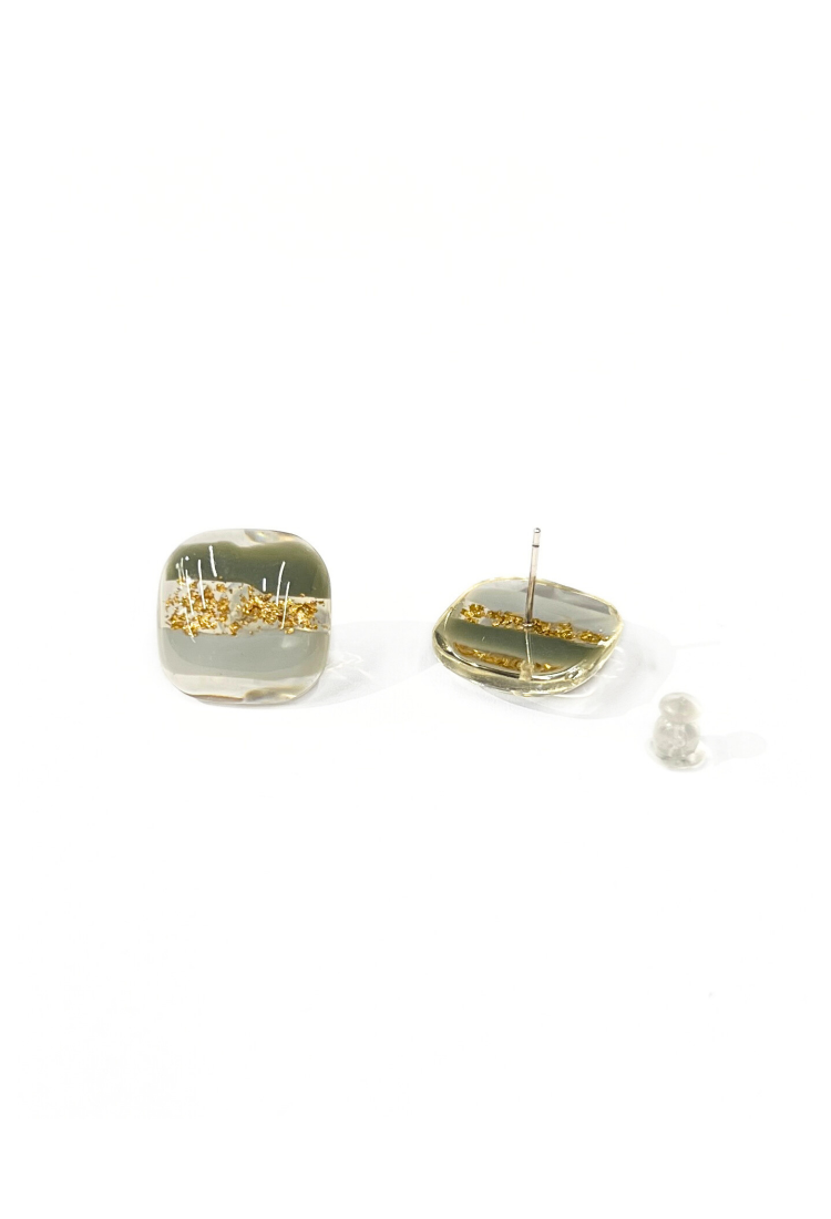 Handmade Glass Resin Earrings WER343