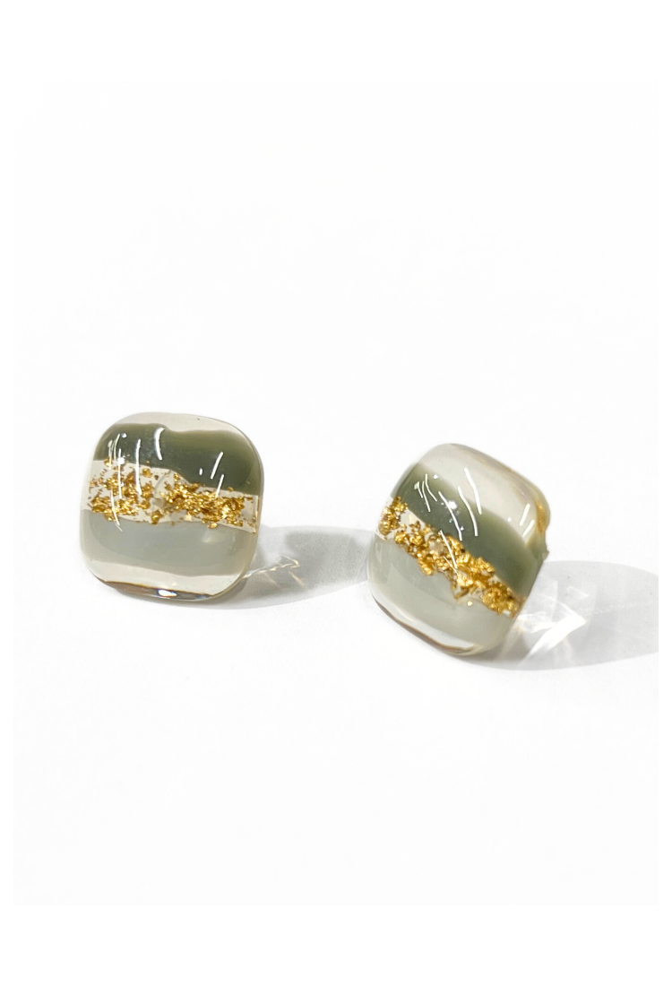 Handmade Glass Resin Earrings WER343