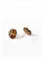 Handmade Earrings With Crystals And Brown Stones WER344