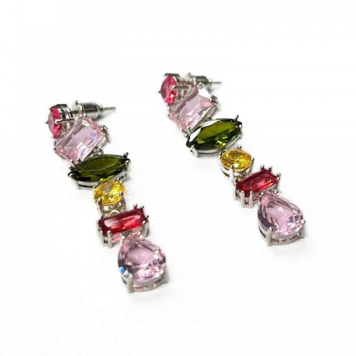 Earrings With Multicolored Crystals WER348