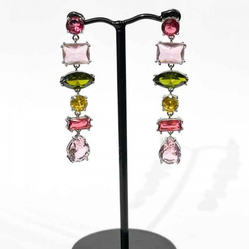 Earrings With Multicolored Crystals WER348