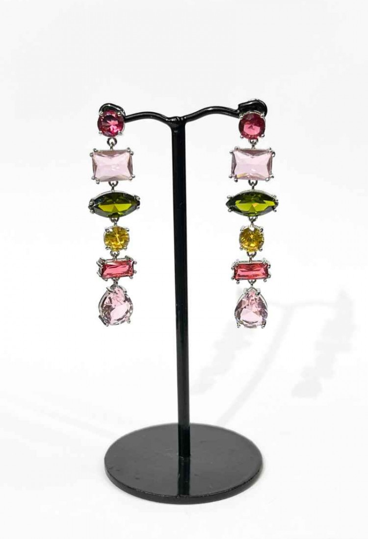 Earrings With Multicolored Crystals WER348 Earrings With Multicolored Crystals WER348