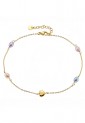 Steel Anklet With Heart And Pearls LCS3775 Steel Anklet With Heart And Pearls LCS3775