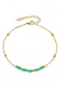 Steel Anklet With Turquoise Stones LCS3776