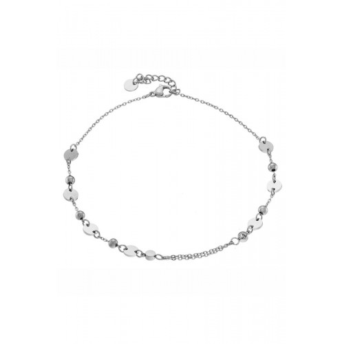 Steel Ankle Bracelet With Zircon LCS3774