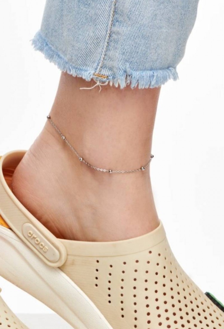 Steel Ankle Bracelet With Balls LCS3703